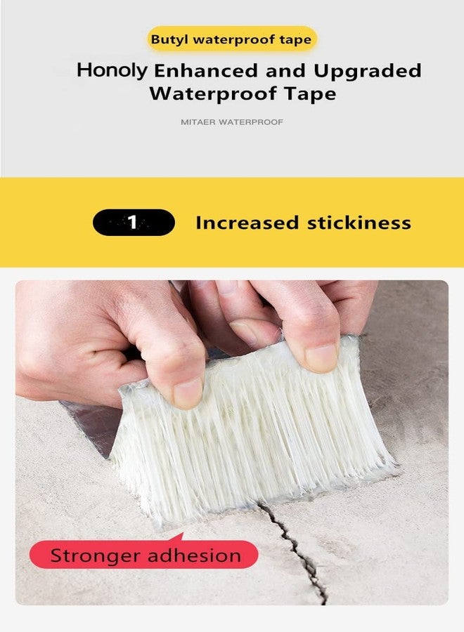 Jall Leakage Repair Waterproof Tape for Pipe Leakage Roof Water Leakage Solution Aluminium Foil Tape Waterproof Adhesive Tape Sealing Butyl Rubber Tape for Surface Crack, Pipe - Image 3